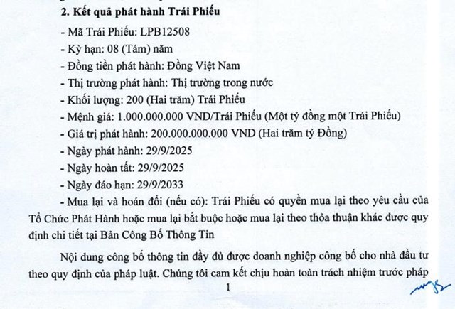LPBank huy động được th&#234;m 200 tỷ đồng từ k&#234;nh tr&#225;i phiếu - Ảnh 1