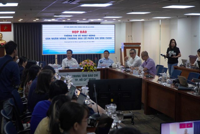 H&igrave;nh ảnh ghi nhận tại buổi họp b&aacute;o diễn ra chiều 8/10 về&nbsp;hoạt động của Ng&acirc;n h&agrave;ng thương mại cổ phần S&agrave;i G&ograve;n (SCB).