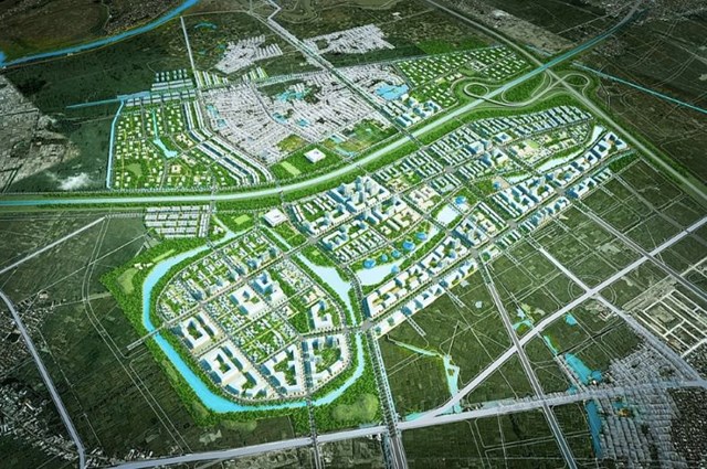 Phối cảnh dự &aacute;n&nbsp;x&acirc;y dựng khu đ&ocirc; thị v&agrave; dịch vụ ph&iacute;a T&acirc;y thị trấn Chờ.