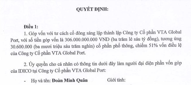 Idico (IDC) dự kiến 'rót' hơn 300 tỷ đồng góp vốn công ty con - Ảnh 1 Idico (IDC) dự kiến 'rót' hơn 300 tỷ đồng góp vốn công ty con - Ảnh 1