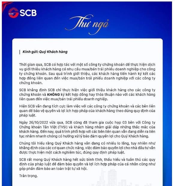 SCB th&#244;ng tin đến kh&#225;ch h&#224;ng giải th&#237;ch vấn đề mua tr&#225;i phiếu doanh nghiệp do ng&#226;n h&#224;ng giới thiệu - Ảnh 1