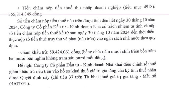Vướng sai phạm, C&#244;ng ty Đầu tư v&#224; Kinh doanh Nh&#224; Intresco (ITC) bị phạt, truy thu thuế hơn 3,5 tỷ đồng - Ảnh 2