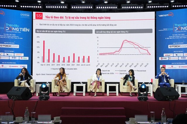 B&agrave; Ho&agrave;ng Việt Phương chia sẻ về nh&oacute;m cổ phiếu ng&acirc;n h&agrave;ng. Ảnh: BTC.