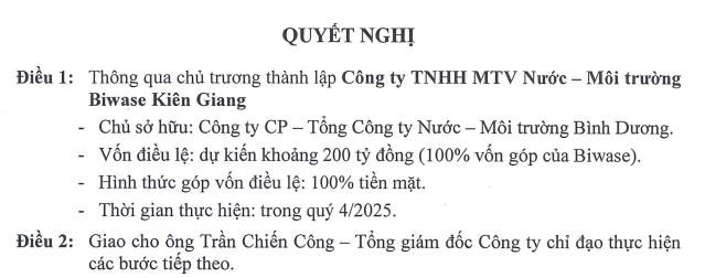 Biwase (BWE): L&#227;i qu&#253; III/2025 tăng mạnh, th&#224;nh lập c&#244;ng ty con vốn điều lệ 200 tỷ đồng - Ảnh 1