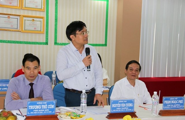 &Ocirc;ng Nguyễn Văn Cương, Viện trưởng Viện Khoa học Ph&aacute;p l&yacute; &yacute; kiến tại Hội nghị