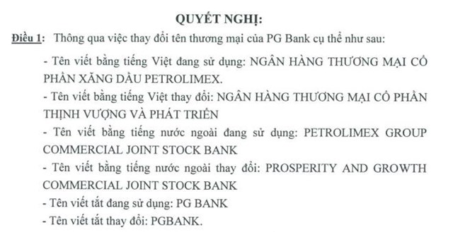 Sau kết quả kinh doanh giảm mạnh c&#249;ng nợ xấu tăng qu&#253; 3/2023, PG Bank (PGB) đổi t&#234;n - Ảnh 1
