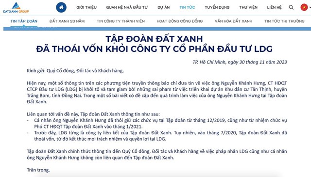 Nguồn: Đất Xanh Group