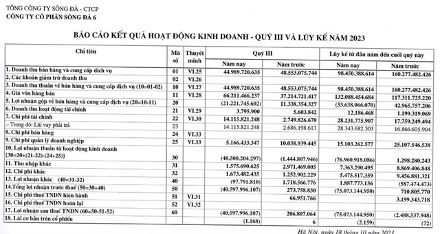 Kết quả kinh doanh ảm đạm, S&#244;ng Đ&#224; 6 (SD6) tiếp tục dời thời gian trả cổ tức của năm 2015 v&#224; 2016 sang năm 2024 - Ảnh 1
