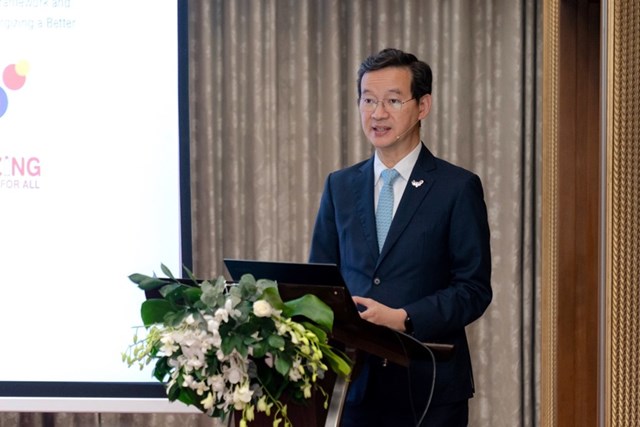 &Ocirc;ng Saravoot Yoovidhya, CEO Tập đo&agrave;n TCP ph&aacute;t biểu tại sự kiện