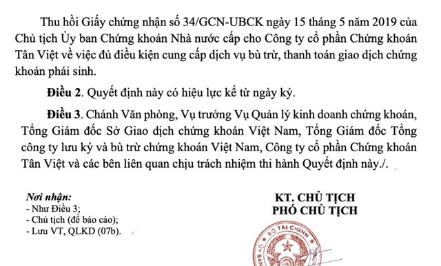 Chứng kho&#225;n T&#226;n Việt (TVSI) chủ động ngừng cung cấp dịch vụ chứng kho&#225;n ph&#225;i sinh - Ảnh 2