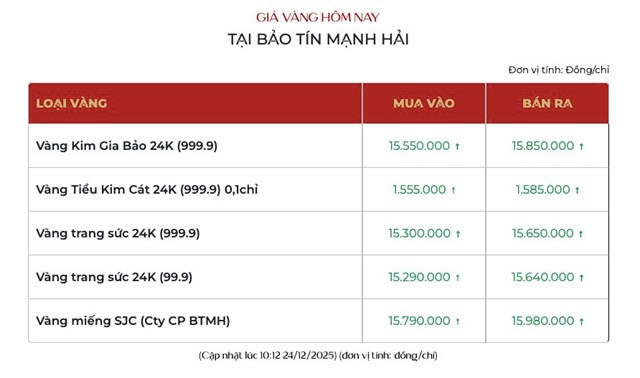 Giá vàng ngày 24/12: Vàng thế giới tăng mạnh, vàng miếng SJC lập kỷ lục mới - Ảnh 2