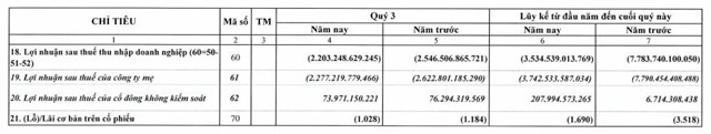 B&aacute;o c&aacute;o kinh doanh hợp nhất tự lập của Vietnam Airlines qu&yacute; III/2023