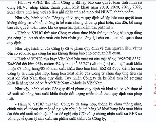 Dệt may Th&#224;nh C&#244;ng (TCM) bị phạt hơn 1,79 tỷ đồng do vi phạm về thuế trong lĩnh vực hải quan - Ảnh 3