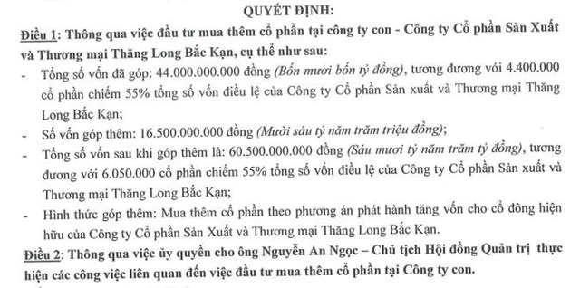 Đầu tư Xây dựng và Phát triển Đô thị Thăng Long (TLD) muốn rót thêm 16,5 tỷ đồng vào công ty con - Ảnh 1