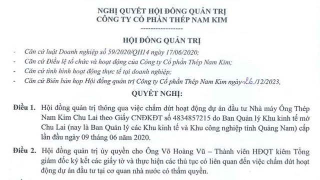Kết quả kinh doanh ảm đạm, Th&#233;p Nam Kim (NKG) chấm dứt hoạt động Nh&#224; m&#225;y Ống th&#233;p Nam Kim Chu Lai - Ảnh 1