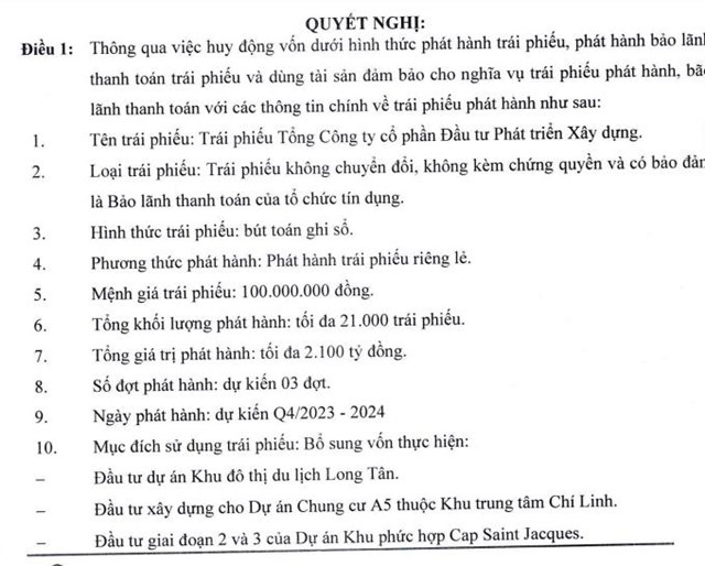 Vừa nhận chuyển nhượng quyền sử dụng đất, DIC Corp (DIG) muốn huy động 2.100 tỷ đồng từ tr&#225;i phiếu để t&#224;i trợ cho 3 dự &#225;n bất động sản - Ảnh 1