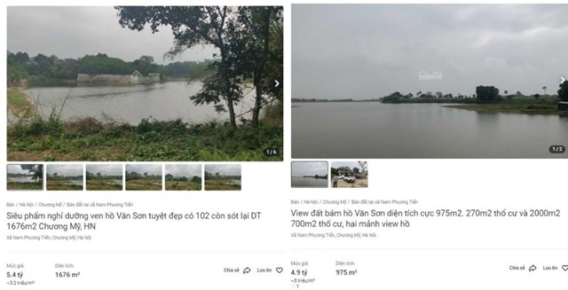 Th&ocirc;ng tin rao b&aacute;n c&aacute;c khu đất quanh hồ Văn Sơn li&ecirc;n tục được cập nhật tr&ecirc;n c&aacute;c diễn đ&agrave;n bất động sản.&nbsp;