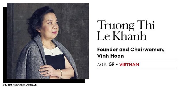 Trương Thị Lệ Khanh, nh&agrave; s&aacute;ng lập v&agrave; Chủ tịch CTCP Vĩnh Ho&agrave;n. (Ảnh: Forbes)