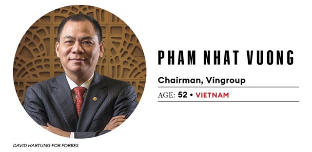 Tỷ ph&uacute; Phạm Nhật Vượng g&oacute;p mặt trong danh s&aacute;ch &ldquo;anh h&ugrave;ng thiện nguyện&rdquo; ch&acirc;u &Aacute; &ndash; Th&aacute;i B&igrave;nh Dương. (Ảnh: Forbes)