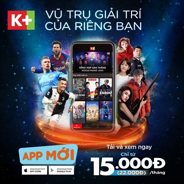 Ứng dụng mới của của truyền h&igrave;nh K+ với nhiều ưu đ&atilde;i hấp dẫn. Ảnh: K+