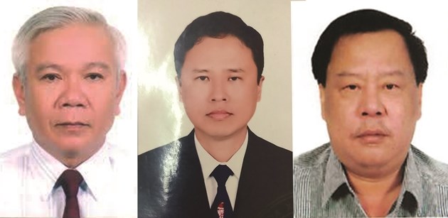 Ba c&aacute;n bộ cấp cao của tỉnh Kh&aacute;nh H&ograve;a gồm (từ tr&aacute;i sang): &Ocirc;ng L&ecirc; Văn Dẽ, &ocirc;ng Trần H&ograve;a Nam v&agrave; &ocirc;ng V&otilde; Tấn Th&aacute;i bị kỷ luật v&igrave; những sai phạm. Ảnh: BVPL