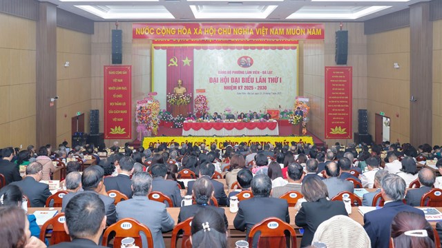 Đại hội đại biểu phường Lâm Viên - Đà Lạt lần thứ I, nhiệm kỳ 2025 – 2030. Ảnh: Trịnh Ninh.