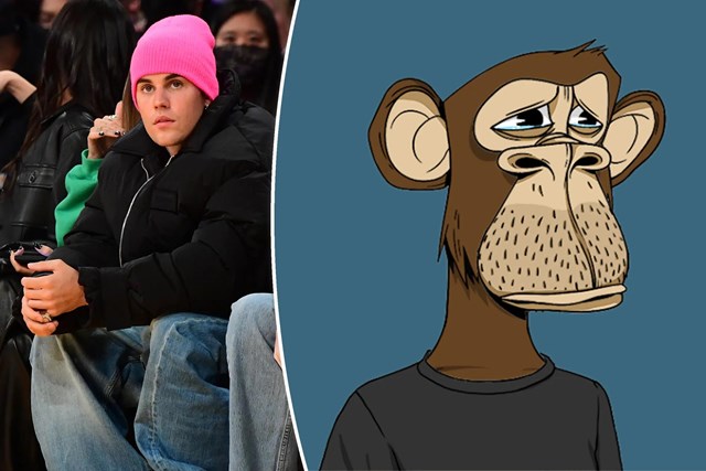 Justin Bieber trở th&agrave;nh th&agrave;nh vi&ecirc;n c&acirc;u lạc bộ du thuyền 'Bored Apes' sau khi chi 1,29 triệu USD mua lại NFT ch&uacute; khỉ n&agrave;y. Ảnh: Clout News.&nbsp; &nbsp;