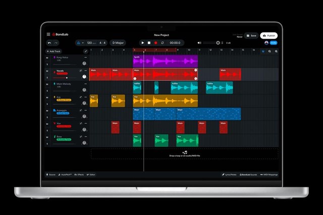 BandLab c&oacute; thể sao ch&eacute;p/t&aacute;ch c&aacute;c th&agrave;nh phần của bản nhạc nền; bắt chước &acirc;m thanh của c&aacute;c rapper nổi tiếng như Kendrick Lamar v&agrave; Drake,...Ảnh: BandLab