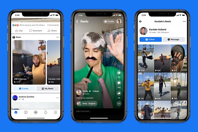 T&iacute;nh năng video ngắn Reels kh&aacute; giống với TikTok được Meta ra mắt tr&ecirc;n Facebook v&agrave; Instagram. Ảnh: Meta.&nbsp;