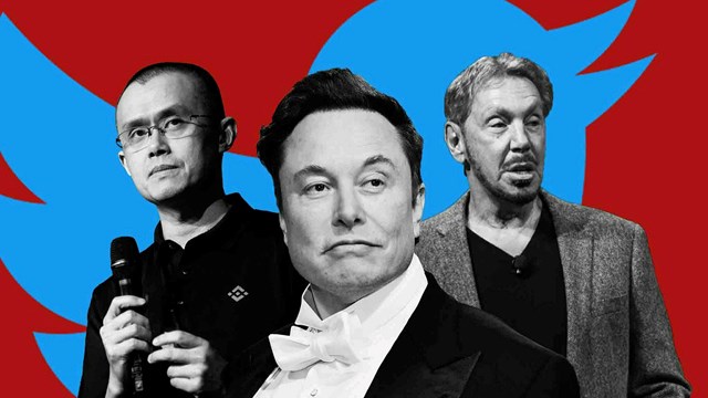 Changpeng Zhao (b&ecirc;n tr&aacute;i), Elon Musk (giữa) v&agrave;&nbsp;Oracle Larry Ellison. Ảnh: FT.&nbsp;