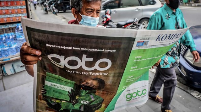 GoTo - tập đo&agrave;n được hợp nhất từ ứng dụng Gojek v&agrave; nền tảng thương mại điện tử Tokopedia. Ảnh: Kompas