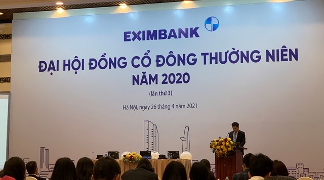 Phi&ecirc;n họp thường ni&ecirc;n năm 2020 (lần 3) của Eximbank tổ chức s&aacute;ng 26/4 tại H&agrave; Nội. Ảnh: Doanhnhan.vn