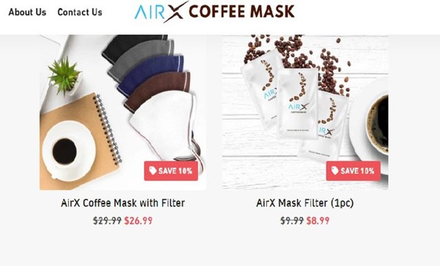 Khẩu trang c&agrave; ph&ecirc; của DN khởi nghiệp Việt Nam được b&aacute;n tại &Uacute;c với gi&aacute; 26,99 đ&ocirc; la &Uacute;c, khoảng 450.000 đồng/c&aacute;i