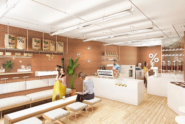 Phong c&aacute;ch thiết kế tối giản của&nbsp;%ARABICA. Nguồn: Internet