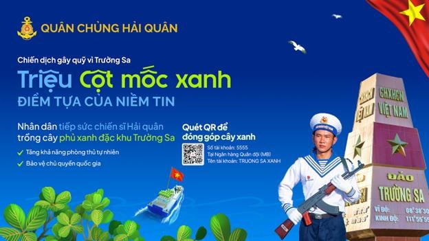 Ph&#225;t động chiến dịch “Triệu cột mốc xanh” g&#226;y quỹ trồng c&#226;y phủ xanh đặc khu Trường Sa - Ảnh 1