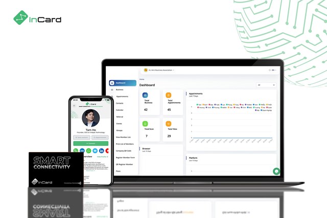 Bộ ba giải ph&aacute;p của InCard: danh thiếp th&ocirc;ng minh, ứng dụng InCard v&agrave; Web Admin quản l&yacute;