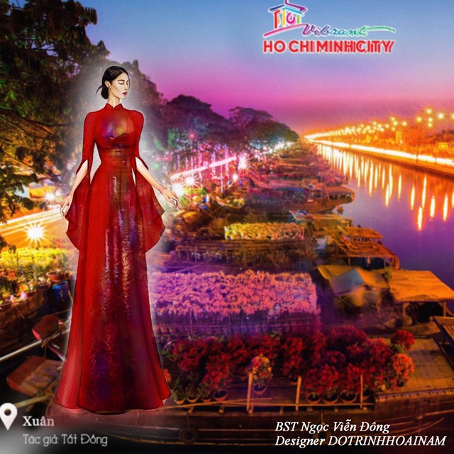 H&igrave;nh ảnh tr&ecirc;n c&aacute;c thiết kế &aacute;o d&agrave;i của Đỗ Trịnh Ho&agrave;i Nam được cung cấp bởi Sở Du lịch Th&agrave;nh phố Hồ Ch&iacute; Minh.