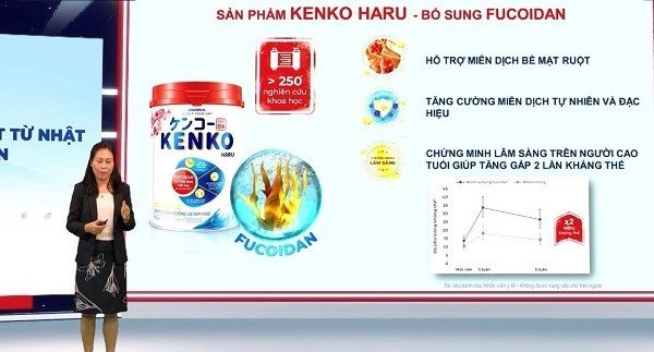 ThS. Tạ Thanh Huyền &ndash; Đại diện Vinamilk tr&igrave;nh b&agrave;y về sản phẩm mới Kenko Haru được bổ sung Fucoidan