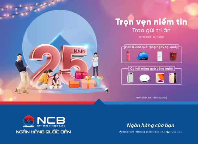 NCB d&#224;nh h&#224;ng ngh&#236;n qu&#224; tặng cho kh&#225;ch h&#224;ng nh&#226;n dịp sinh nhật 25 năm&#160; - Ảnh 1