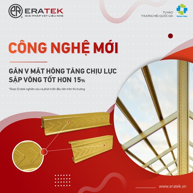 G&acirc;n V mặt h&ocirc;ng sản phẩm k&egrave;o th&eacute;p nhẹ tăng khả năng chịu lực
