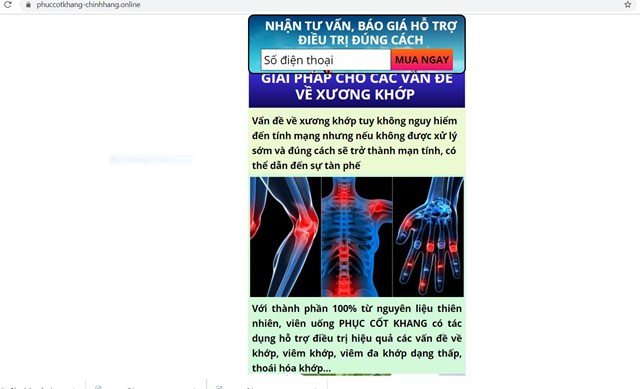 Cảnh b&#225;o: Sản phẩm Phục cốt Khang quảng c&#225;o g&#226;y hiểu nhầm c&#243; t&#225;c dụng như thuốc chữa bệnh - Ảnh 1