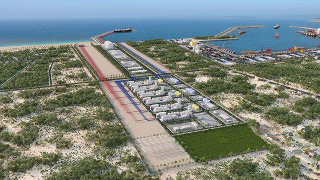 Phối cảnh dự &aacute;n Trung t&acirc;m điện kh&iacute; LNG Hải Lăng tỉnh Quảng Trị c&oacute; quy m&ocirc; 120 ha, với tổng vốn đầu tư gần 54.000 tỷ đồng.