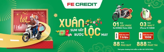 Kh&aacute;ch h&agrave;ng vay mua xe m&aacute;y của FE CREDIT sẽ c&oacute; cơ hội tr&uacute;ng thưởng nhiều phần qu&agrave; gi&aacute; trị hấp dẫn &nbsp;