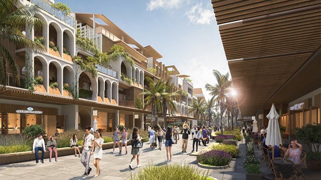 Sun Festival Avenue sẽ ch&iacute;nh thức được Sun Property giới thiệu v&agrave;o ng&agrave;y 19/6. Ảnh phối cảnh minh họa