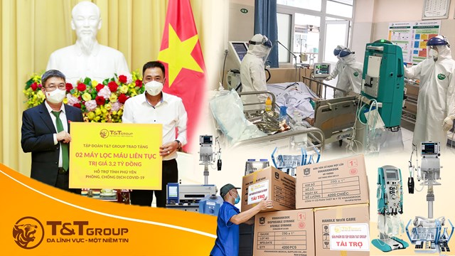 Từ khi dịch Covid-19 b&ugrave;ng ph&aacute;t, Tập đo&agrave;n T&amp;T Group đ&atilde; t&agrave;i trợ, hỗ trợ nhiều trang thiết bị, vật tư y tế cho Bộ Y tế v&agrave; c&aacute;c địa phương.