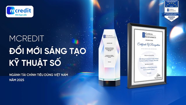 Đ&acirc;y l&agrave; năm thứ 5 li&ecirc;n tiếp Mcredit được vinh danh tại Giải thưởng The Global Economics &nbsp;