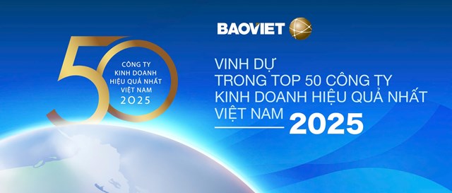 Bảo Việt (BVH): Top 50 C&#244;ng ty kinh doanh hiệu quả nhất Việt Nam 2025 - Ảnh 1
