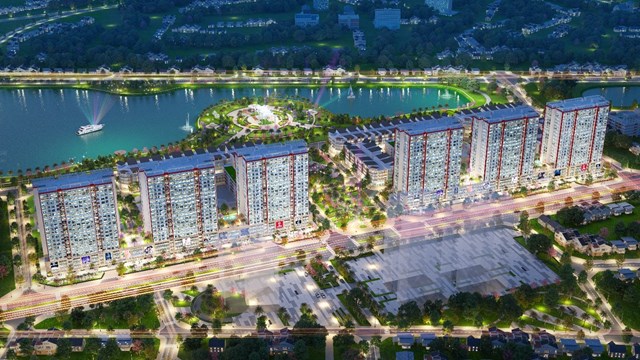 Khai Sơn City - một trong những dự &aacute;n hiếm hoi kế b&ecirc;n c&ocirc;ng vi&ecirc;n &amp; hồ điều h&ograve;a 22ha &nbsp;