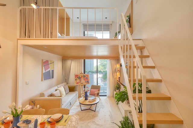 Không gian sống “2 căn hộ trong 1” nhân đôi diện tích cho gia chủ. (Ảnh: Minh Khánh)  