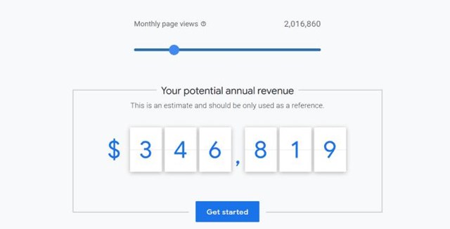 Google ước t&iacute;nh số tiền một trang web về ẩm thực c&oacute; thể kiếm được tại Bắc Mỹ với hơn 2 triệu lượt xem h&agrave;ng th&aacute;ng.